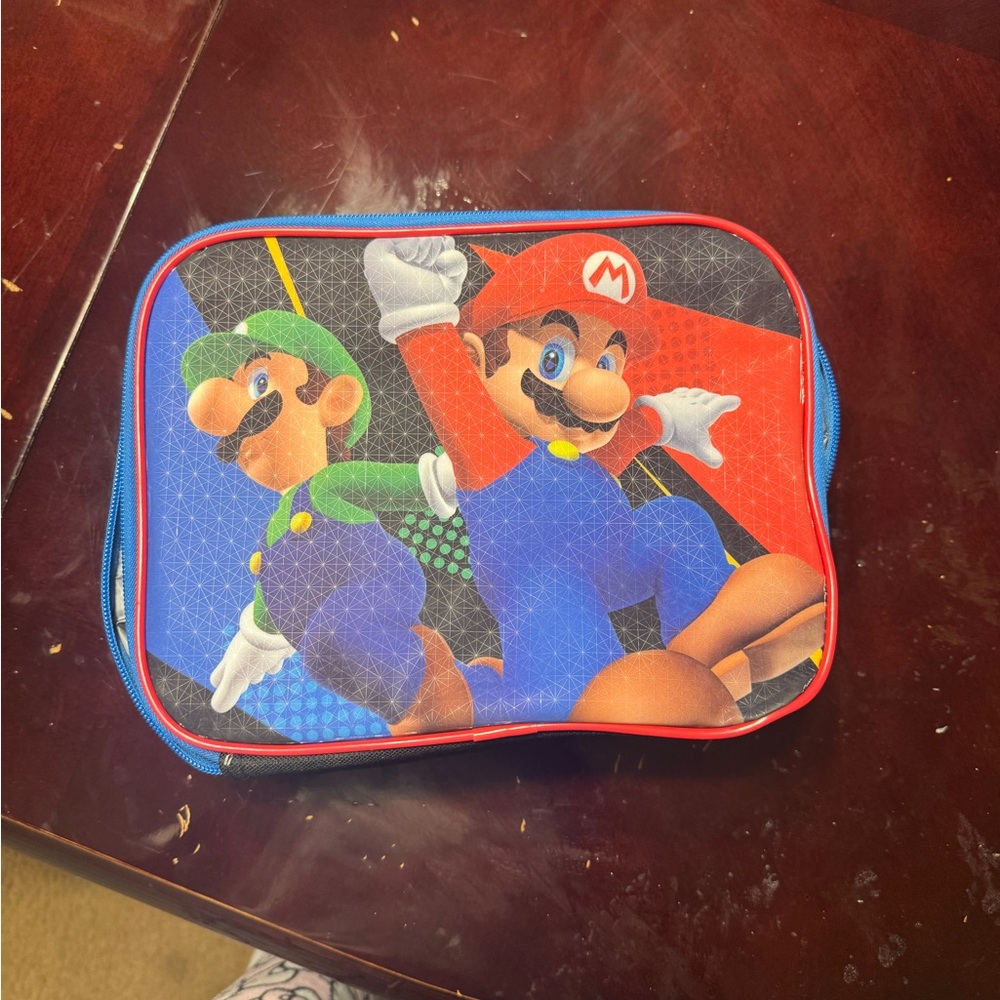 Super Mario Kids Lunch Bag - Blue and Red